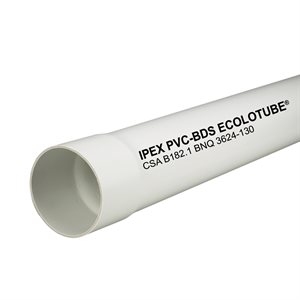 PVC Pipe 3in x 10ft Solid BNQ White-ONTARIO / QC ONLY