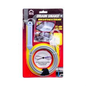 Sink and Drain Snake With Unclogging Brush 5'