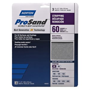 Prosand High Perf.Sandpaper 9X11in P60 3Per