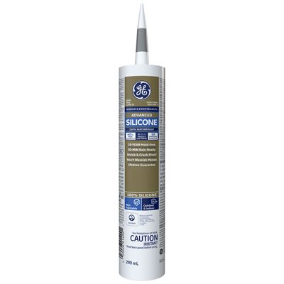 GE Silicone 2 Mastic Avancé Portes et Fenêtres 298ml Lt Gris