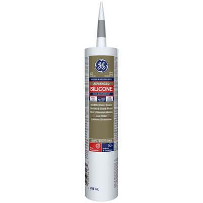 GE Silicone 2 Mastic de cuisine et salle de bain avancé 298ml Lt Gris