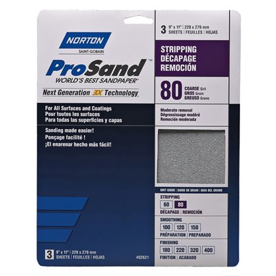 Prosand High Perf.Sandpaper 9X11in P80 3Per