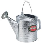 Watering Can Galvanized with Red Wooden Handled Hot Dipped Zinc Steel 7l / 2gal