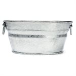 Round Galvanized Mini Low Flat Wash Tub Hot Dipped Zinc Steel .95l / 1qt
