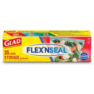 Glad Flex N Seal Large Food Storage Bags 35Pk