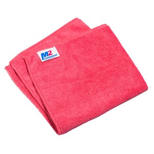 12PQ Chiffon De Nettoyage Tissé En Microfibre 16x16po (40 x 40cm) Rouge