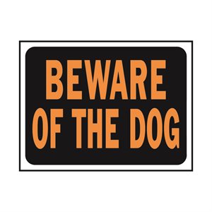 10pk Sign Beware Of Dog 8.5in x 12in