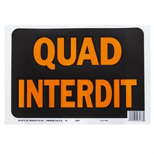 10pk Sign Quad Interdit 8.5in x 12in