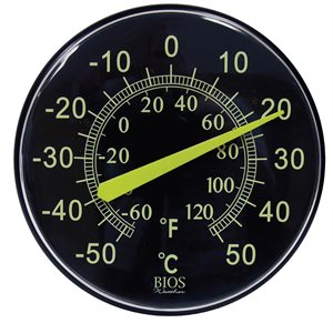 Outdoor Dial Thermometer Neon 12in