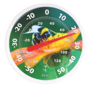 Outdoor Dial Thermometer Bumble Bee 12in
