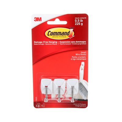 Command™ Wire Hook Small White .5Lb 3Pk