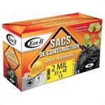 Construction Garbage Bags 35x48in 2mil Black 15PC