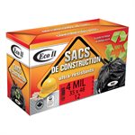 12PC Construction Garbage Bags 35x48in 4mil Black