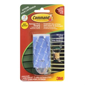 Command™ Large Clear Window Hook With Clear All Weather Strips