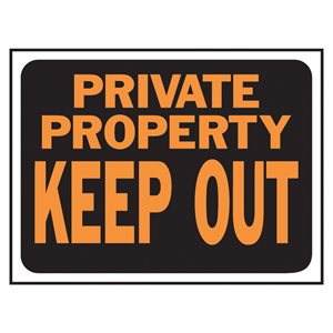 10pk Sign Private Property Keep Out 8.5in x 12in