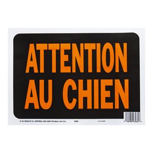 10pk Sign Attention Au Chien 8.5in x 12in