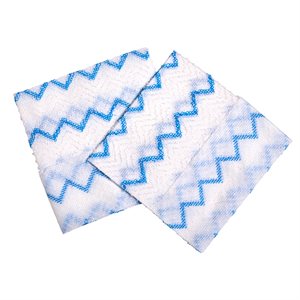 60PQ Chiffons Jetables En Microfibre 12x12po (30 x 30cm) Bleu / Blanc