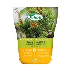 Fafard Natural Fertilizer for Evergreens, Trees & Shrubs 4-2-8 2kg