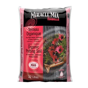 Miracle Mix Organic Potting Soil For Containers / Hanging Baskets & Flower Gardens 32L