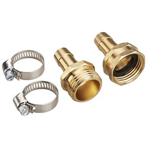Brass Hose Repair Coupling Male & Female 1 / 2in W / Clamps