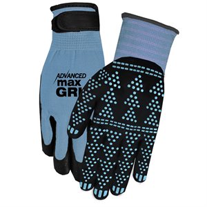1Pair Gloves Work Advanced Max Grip Pro Grade Safety Size: S / M Blue Back