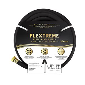 Water Hose Flextreme Synthetic Rubber 5 / 8in x 50ft Black