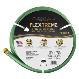 Water Hose Flextreme Synthetic Rubber 1 / 2in x 25ft Green