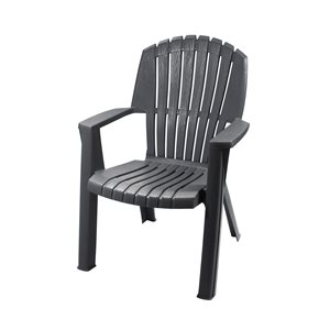 Cape Cod Plastic Patio Stacking Chair Grey