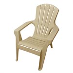 Adirondack II Plastic Patio Stacking Chair Sandstone