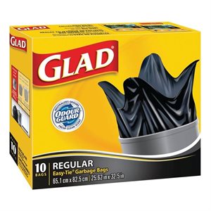 Glad Household Garbage Bags 26x36in Black 10pc