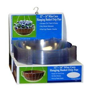 Drip Pan Clear Vinyl For Coco Lined Wire Basket 12in -14in