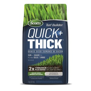 Turf Builder Quick + Thick Grass Seed Sun & Shade Coated 12-0-0 4kg