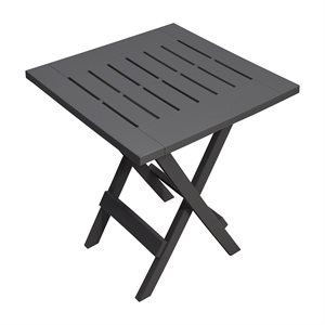 Patio Folding Side Table Plastic Grey