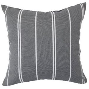 Outdoor Toss Pillow 16in x 16in Grey / White Stripe