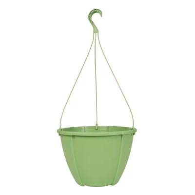 Quattro Contemporary Hanging Planter Plastic 12in Green