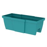 Quattro Contemporary Rail Mount Planter Plastic 27x12x9.6in Blue