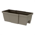 Quattro Contemporary Rail Mount Planter Plastic 27x12x9.6in Cappuccino