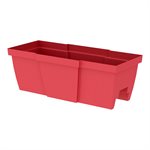 Quattro Contemporary Rail Mount Planter Plastic 27x12x9.6in Red