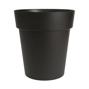 Viva Self-Watering Planter Plastic Round 11x12.25in Black