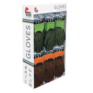 48Pair Display Gloves Work Unisex Max Grip Chemical Resistant Sizes: S / M(24), L / XL(24)