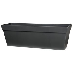 Viva Self-Watering Planter Plastic Rectangular 30x9x10in Slate