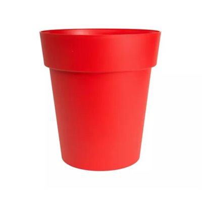 Viva Self-Watering Planter Plastic Round 17x19in Red