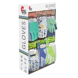 60Pair Display Gloves Garden Ladies Max Touch & More 67M2CN(12), 1701WK0CN(24), 66M2CN(24)