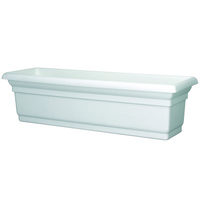 Distinction Window Box Planter Plastic No Bracket 24x7in White