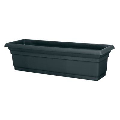 Distinction Window Box Planter Plastic No Bracket 24x7in Black