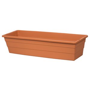 Futura Window Box Planter Plastic No bracket 18x6.75x4.5in Terracotta