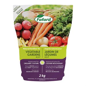 Fafard Natural Fertilizer for Vegetable Gardens 4-3-7 2kg