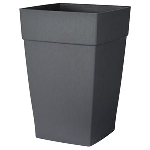 Harmony Self-Watering Planter Plastic Tall Square 12ix12ix18in Slate