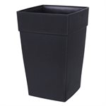 Harmony Self-Watering Planter Plastic Tall Square 12x12x18in Black