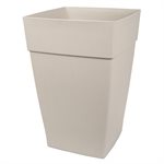 Harmony Self-Watering Planter Plastic Tall Square 8x8x12 Bamboo Green